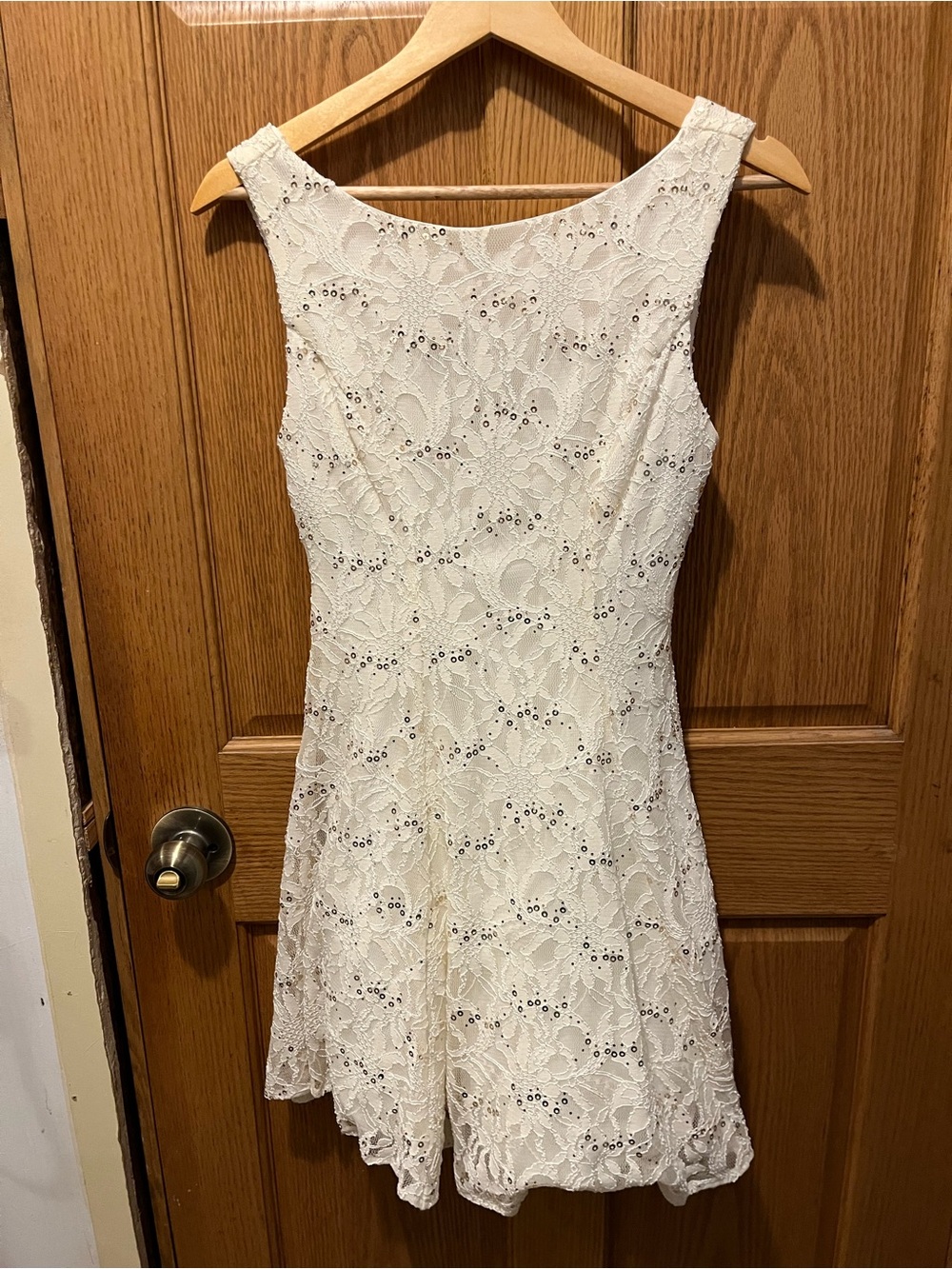 B Darlin Ivory Lace Sleeveless A-Line Dress